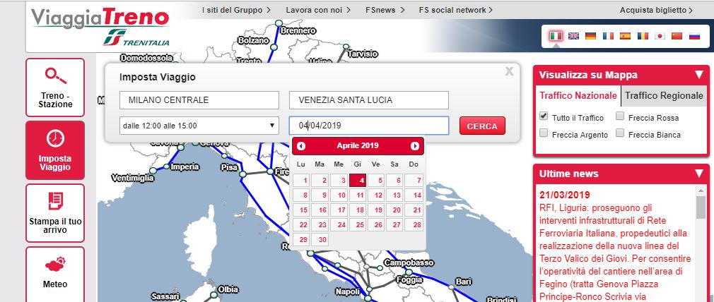 Viaggiatreno imposta viaggio