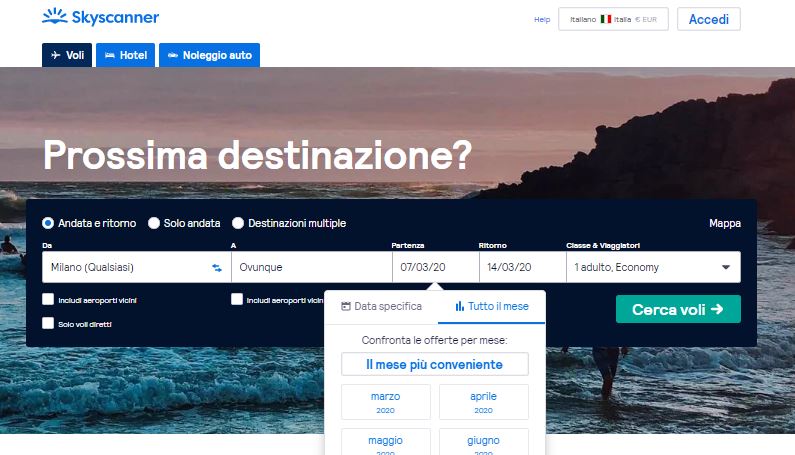 Ovunque Skyscanner