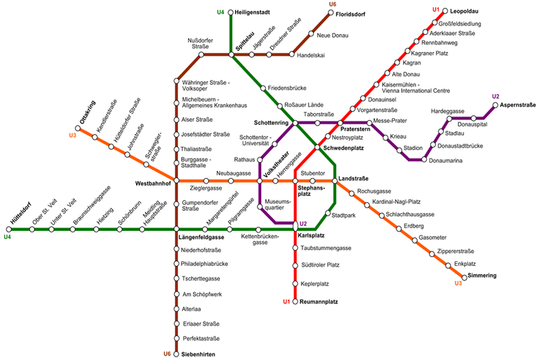 mappa metro vienna