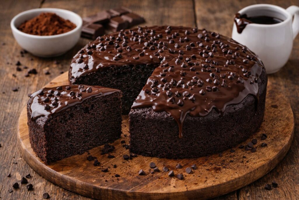torta al cioccolato all'acqua