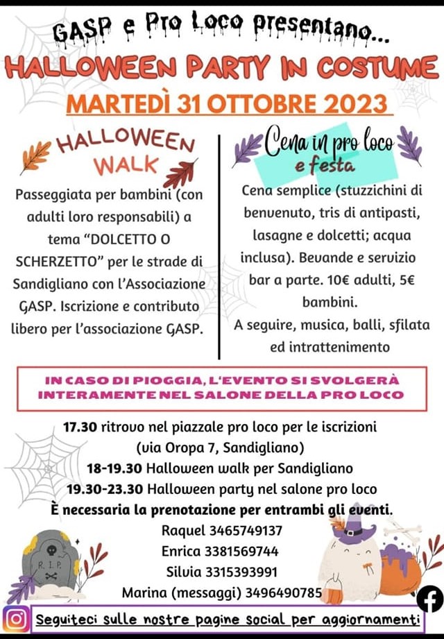 halloween party sandigliano