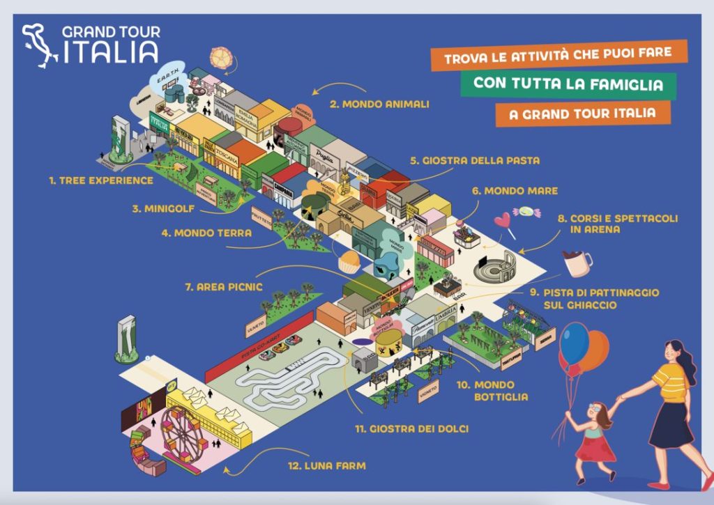 Mappa attivita famiglie Grand Tour italia