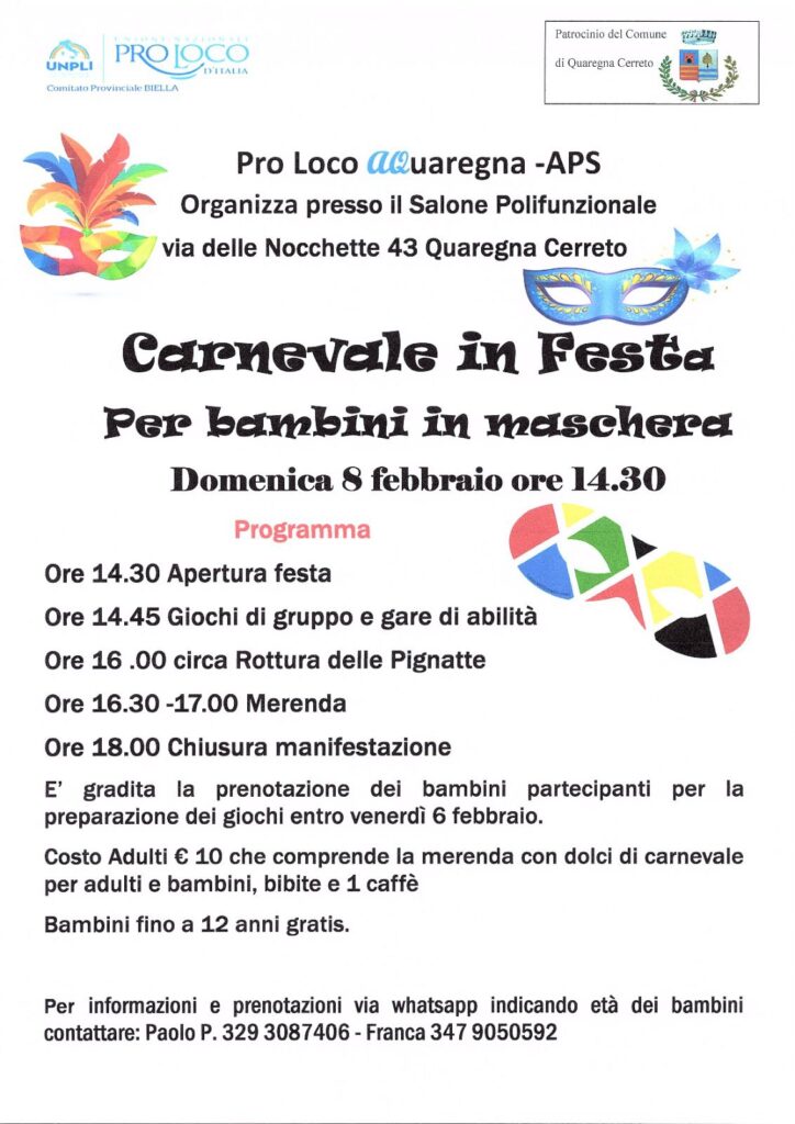 carnevale quaregna 2026